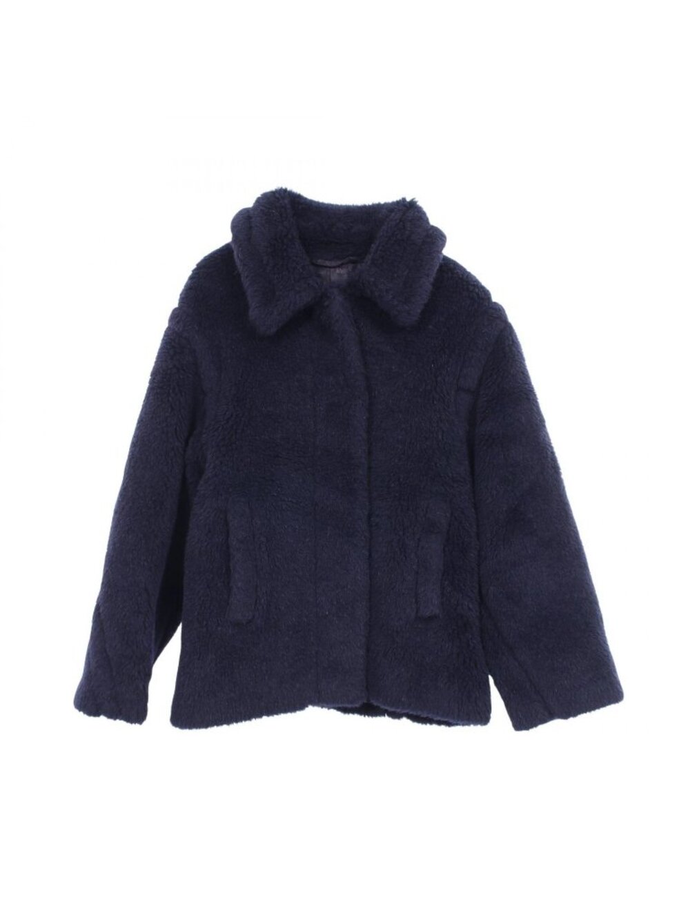 Max Mara Fuggito Teddy Navy Wool Jacket